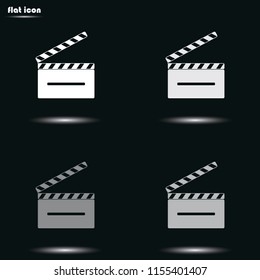 Clapperboard flat grayscale vector icon.