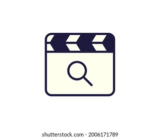 Clapperboard flat icon. Thin line signs for design logo, visit card, etc. Single high-quality outline symbol for web design or mobile app. Siign outline pictogram.