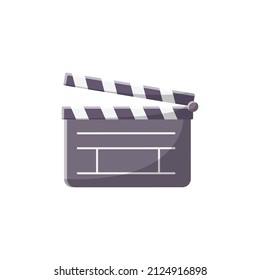 Clapperboard Flat Illustration. Clean Icon Design Element on Isolated White Background