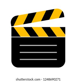 clapperboard flat Vector icon - illustration of clapper board icon isolated on white