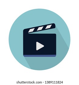 clapperboard flat Vector icon - illustration of clapper board icon isolated on white