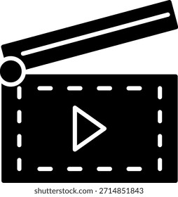 Clapperboard Glyph Style Icon Design