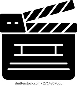 Clapperboard Glyph Style Icon Design