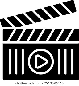 Design de ícone de vetor de glifo de Clapperboard