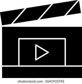 Clapperboard Glyph Vector Icon Design