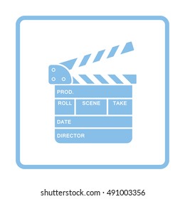 Clapperboard icon. Blue frame design. Vector illustration.