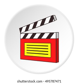 Clapperboard icon. Cartoon illustration of clapperboard vector icon for web