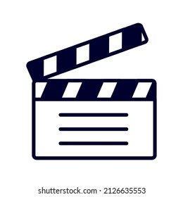 clapperboard icon design over white