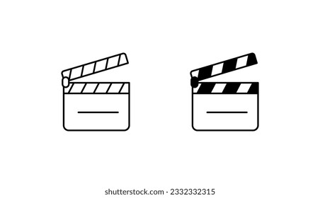Clapperboard icon design with white background stock illustration