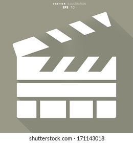 Clapperboard icon. Film , cinema, movie symbol