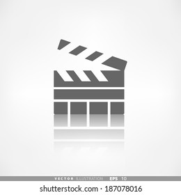 Clapperboard icon. Film , cinema, movie symbol