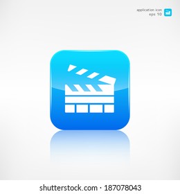 Clapperboard icon. Film , cinema, movie symbol