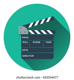 Clapperboard icon. Flat design. Vector illustration.
