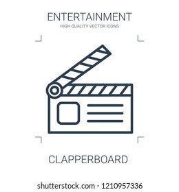 clapperboard icon. high quality line clapperboard icon on white background. from entertainment collection flat trendy vector clapperboard symbol. use for web and mobile