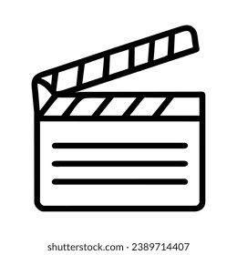 clapperboard icon illustration vector isolated