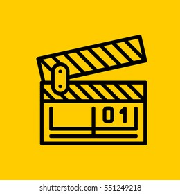 clapperboard icon. isolated sign symbol