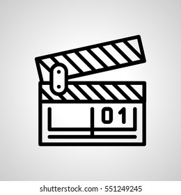 clapperboard icon. isolated sign symbol