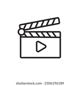 Clapperboard Icon Logo Design Vector Template Illustration Sign And Symbol 