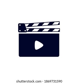 Clapperboard icon Logo vector template, Creative Movie logo concept, Icon symbol, Illustration