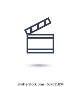 Clapperboard Icon On White