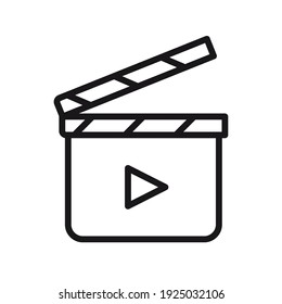 Clapperboard-Symbol auf weißem Hintergrund. Perfekte Verwendung für Web, Muster, Design, Icon, ui, ux, etc.