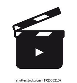 Clapperboard icon on white background. Perfect use for web, pattern, design, icon, ui, ux, etc.