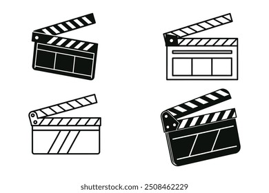 Ícone Clapperboard: uma ilustração vetorial realista para projetos de cinema e entretenimento