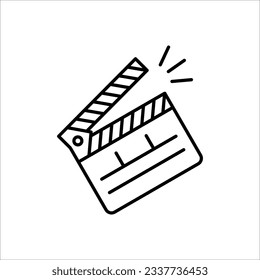 Clapperboard icon. sign for mobile concept and web design on white background