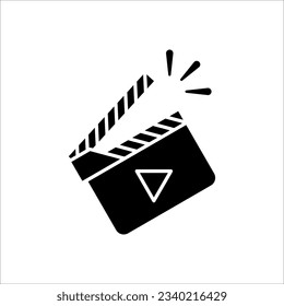 Clapperboard icon. sign for mobile concept and web design on white background