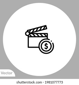 Clapperboard icon sign vector,Symbol, logo illustration for web and mobile