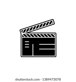 Clapperboard icon. Simple glyph, flat vector of Cinema icons for UI and UX, website or mobile application