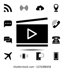 Clapperboard icon. Simple glyph vector element of web, minimalistic icons set for UI and UX, website or mobile application