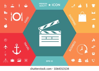 Clapperboard icon symbol