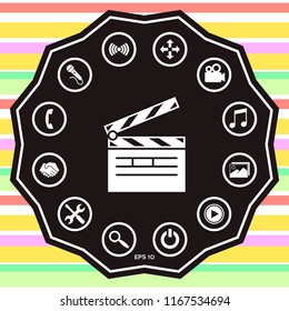 Clapperboard icon symbol