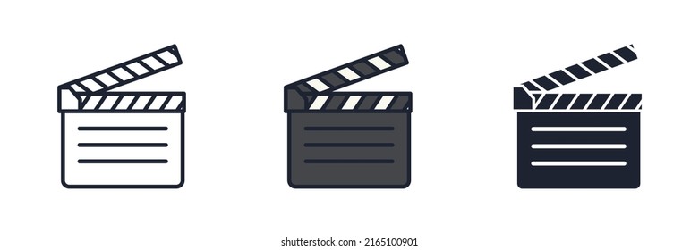clapperboard icon symbol template for graphic and web design collection logo vector illustration
