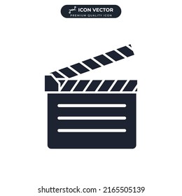 plantilla de símbolo de icono de clapperboard para la colección de diseño gráfico y web ilustración vectorial