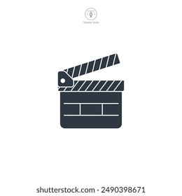 Clapperboard icon theme symbol vector illustration isolated on white background