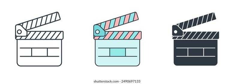 Clapperboard icon theme symbol vector illustration isolated on white background