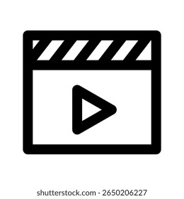 Ícone de Clapperboard linha grossa em negrito