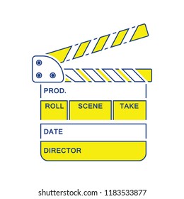 Clapperboard icon. Thin line design. Vector illustration.
