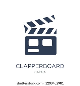 Clapperboard icon. Trendy flat vector Clapperboard icon on white background from Cinema collection, vector illustration can be use for web and mobile, eps10