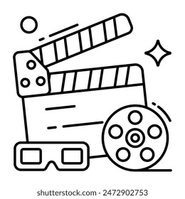 Clapperboard icon in trendy vector design