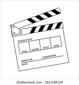 Vector de iconos de la tabla de correspondencias. Golpe de tablero para el inicio de la escena del video clip. aislado en fondo blanco