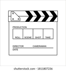 Vector de iconos de la tabla de correspondencias. Golpe de tablero para el inicio de la escena del video clip. aislado en fondo blanco