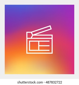 Clapperboard icon vector, clip art. Also useful as logo, web UI element, symbol, graphic image, silhouette and illustration. Compatible with ai, cdr, jpg, png, svg, pdf, ico and eps.