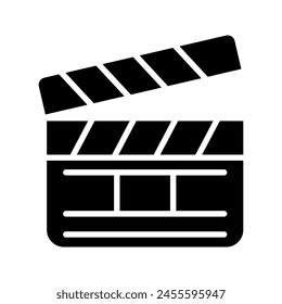 Clapperboard icon vector color editable