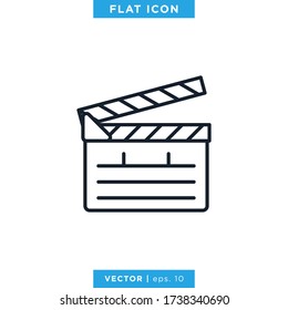 Clapperboard icon vector design template. Editable stroke