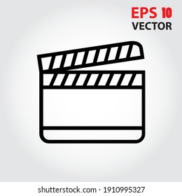 Clapperboard icon vector. Eps10 vector illustration.