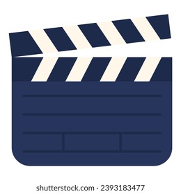 Clapperboard icon. Vector flat illustration.