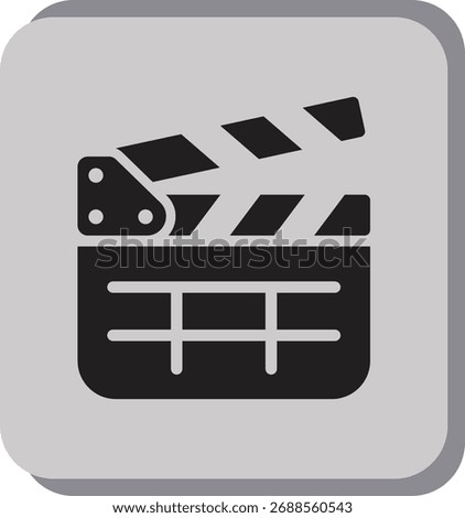 Clapperboard icon. Vector and glyph